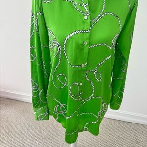 Philosophy Bright Green Rope Print Blouse